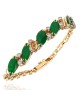 Alternating Green Jadeite and Diamond Mariner Link Bracelet