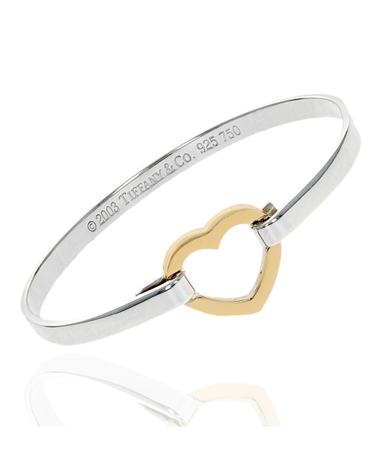 Tiffany & Co. Heart Bangle Bracelet in Silver and Gold