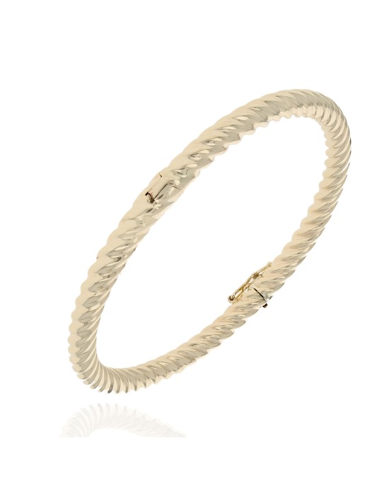 Twisted Bangle Bracelet in Yellow Gold