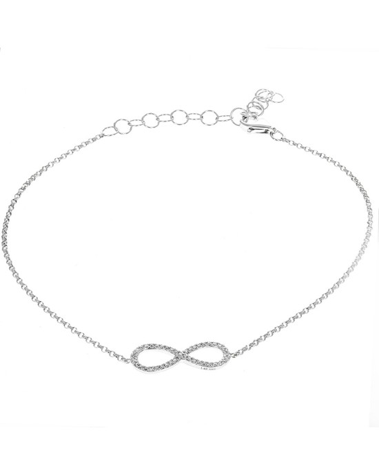 Diamond Infinity Station Chain Bracelet