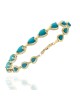 Synthetic Turquoise Inline Bracelet in Yellow Gold