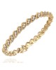 Diamond S Curve Marquise Station Inline Bracelet in White and Yellow Gold