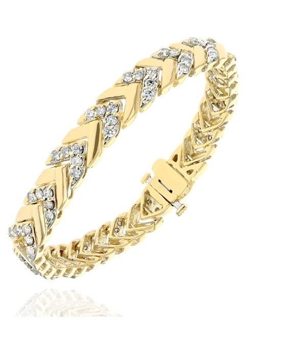 Diamond Chevron Link Bracelet in Gold