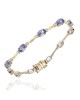 Tanzanite and Diamond Accent Inline Bracelet in Yellow Gold