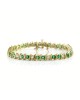 Emerald and Diamond S Link Inline Bracelet in Yellow Gold