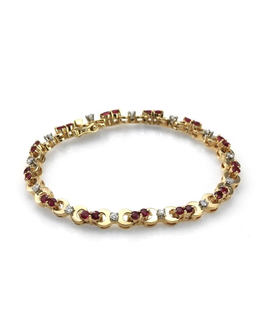 Ruby and Diamond Bracelet in Gold
