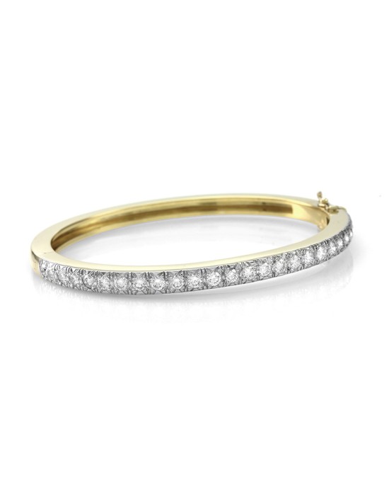 Single Row Diamond Bangle Bracelet