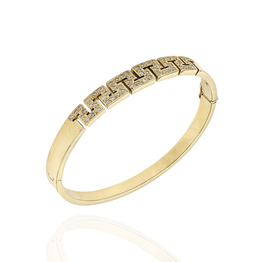Diamonds 18K White Gold Bangle Bracelet - Barry's Estate Jewelry