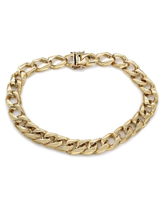 Gentlemans Square Curb Link Bracelet in Gold
