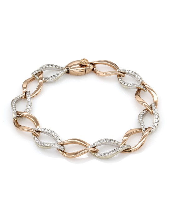Diamond Link Bracelet in Gold