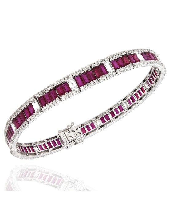 Alternating Ruby and Diamond bracelet