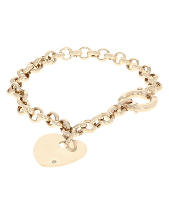 Heart Charm Rolo Chain Bracelet