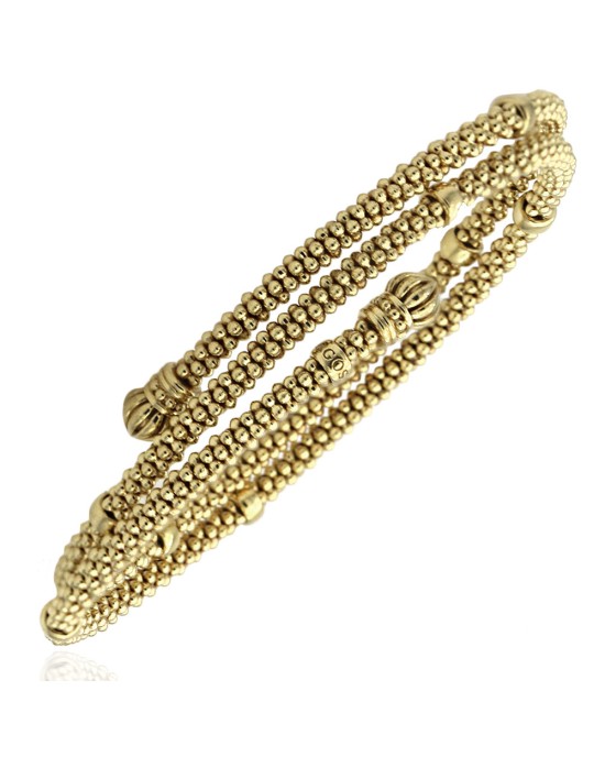 Lagos Caviar Beaded Wrap Bracelet in Gold