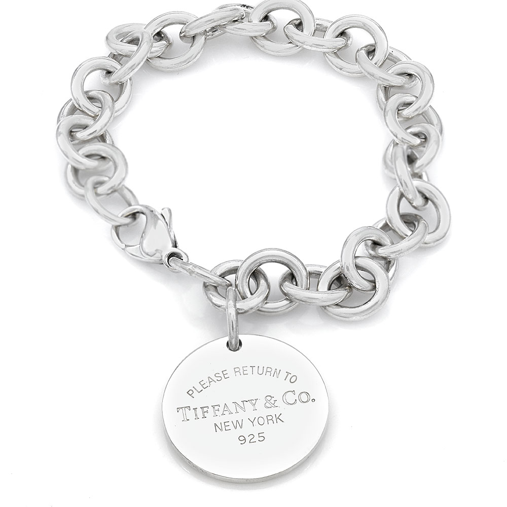Tiffany & Co Return to Tiffany Collection Round Tag Charm Bracelet in  Sterling Silver