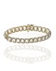 Diamond Open Cut X Link Bracelet in White and Yellow Gold