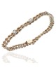 3 Station Diamond Double Rope Chain Bracelet in White and Yellow Gold