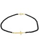 Black Onyx Bead Horizontal Cross Bracelet