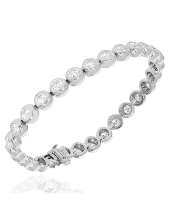 Bezel set Round Diamond Inline Bracelet