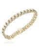 Diamond Crossover Link Inline Bracelet in Yellow Gold