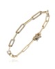 Diamond Paperclip Link Bracelet in Yellow Gold