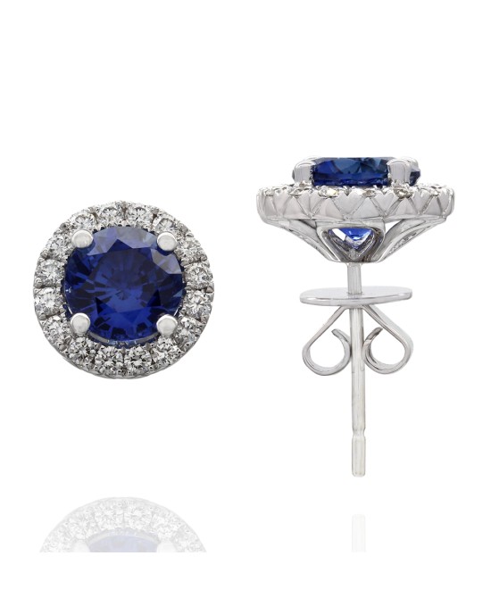 Sapphire and Diamond Earrings in Gold
