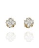 Princess Diamond Cluster Stud Earrings