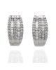 Alternating Round and Baguette Diamond Huggie Earrings in 14kw