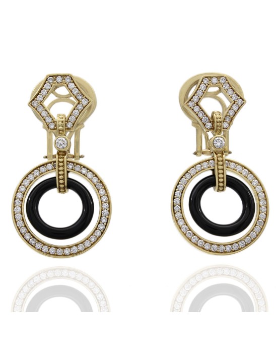 Lagos Diamond and Black Onyx Drop Earrings
