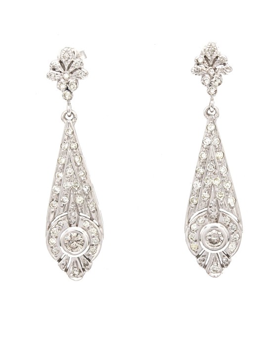 Diamond Marquise Shape Dangle Earrings