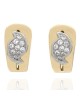 Pave Diamond Fashion Earrings in Two-Tone 14k Yellow and White Gold
