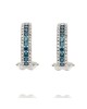 Irradiated Blue and White Diamond Earrings