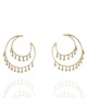 Double Circle Hoop Diamond Dangle Earrings