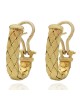 Basket Weave J Earrings in Gold