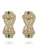 Emerald and Diamond Crossover Earrings