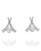 Ribbon Motif Diamond Drop Earrings