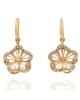 Diamond Pave Open Flower Drop Earrings