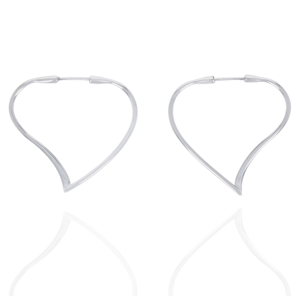 Silver Heart Hoop Earrings – The Russian Store