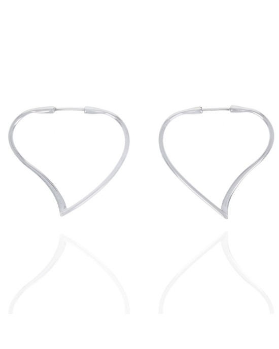Heart Shaped Clean Cut Stainless Steel Hoop Earrings – Hoop Me Up