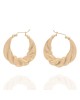 Large Light Weight Puffy Hoop Earrings in 14K Yellow Gold