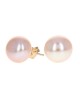 Pink Pearl Button Stud Earrings