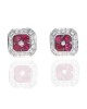 Ruby and Diamond Octagon Shaped Earring