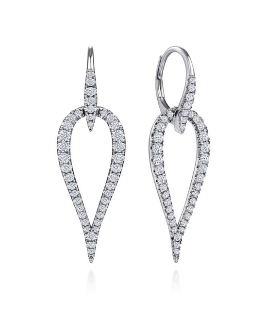 Gabriel & Co. Diamond Teardrop Leverback Earrings