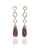 Unakite Circle and Oval Link Dangle Earrings