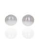 White Button Pearl Stud Earrings