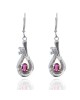 Ruby and Diamond Pear Shape Drop Earrings