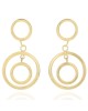 Triple Circle Dangle Earrings in Yellow Gold
