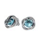 David Yurman Infinity Swiss Blue Stud Earrings in Silver