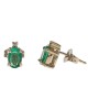 Emerald and Diamond Accent Stud Earrings