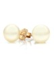 Pearl Button Stud Earrings in Gold