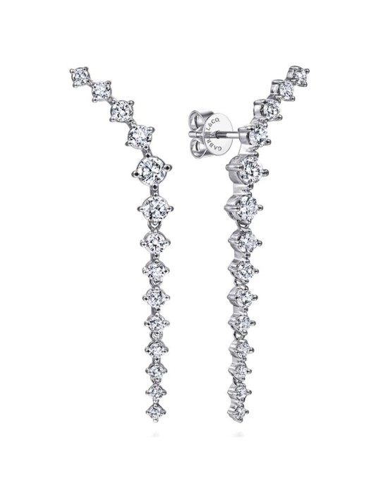 Gabriel & Co. Lusso Collection Diamond Linear Dangle Earrings